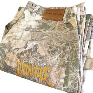Primitive Mens Real Tree Camo Carpenter Pants Size 30 Streetwear Workwear